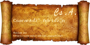 Csarankó Adrián névjegykártya