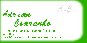 adrian csaranko business card